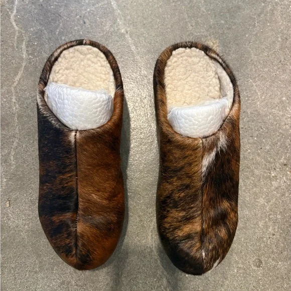 Acne Studios Brown Fur Slip-On Shoes